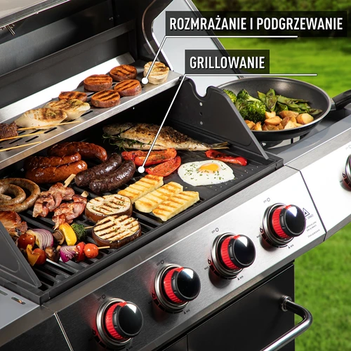 Grill gazowy dragON BBQ101, 11,7 kW, czarno-srebrny - 6