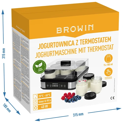 Iogurteira com termostato, 9 potes, 1,6 L - 12