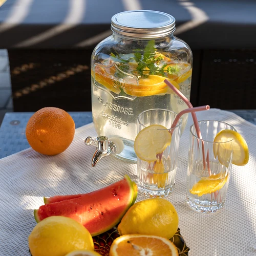 Jarra para limonada, com torneira - de vidro, 4 L - 6