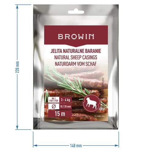Jelita naturalne baranie - kaliber18/20mm, 15m - 5