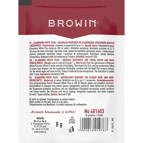 Klarowin White Plus - agente clarificante 8 g - 2