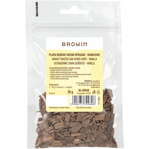 Lascas de carvalho de perfil baunilhado, fortemente tostadas, 20 g - 2