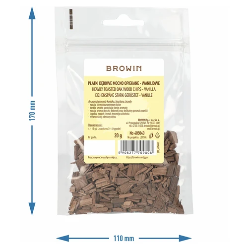 Lascas de carvalho de perfil baunilhado, fortemente tostadas, 20 g - 7