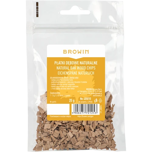 Lascas de carvalho naturais (não tostadas), 20 g - 2