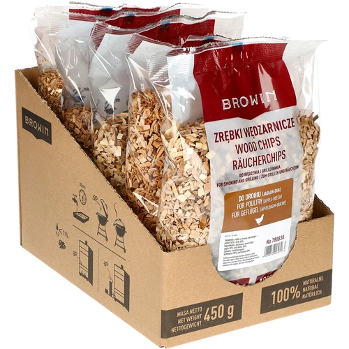 Lascas de madeira para fumagem/grelhar, 50% macieira + 50% faia, 450 g, classe 8 - 2