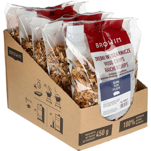 Lascas de madeira para fumagem/grelhar, ameixeira, 450 g, classe 8 - 2