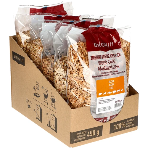 Lascas de madeira para fumagem/grelhar, amieiro, 450 g, classe 8 - 2