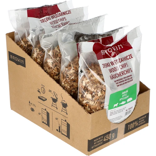 Lascas de madeira para fumagem/grelhar, macieira, 450 g, calibre 10 - 2