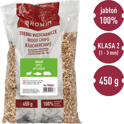 Lascas de madeira para fumar/grelhar, MACIEIRA - 450 g, cl. 2 - 2
