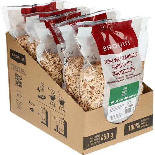 Lascas para defumação/grelhar, faia, 450 g, cl. 2 - 3