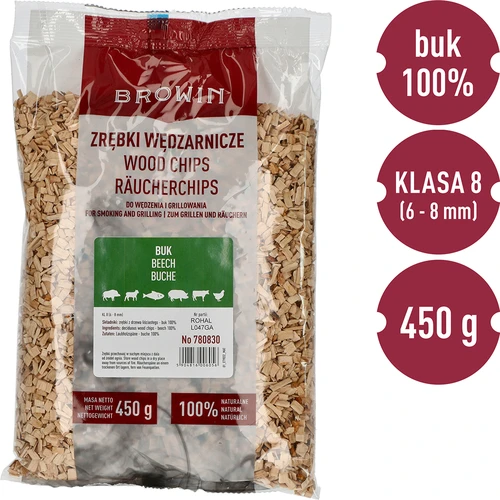 Lascas para defumação/grelhar, faia, 450 g, cl. 8 - 2