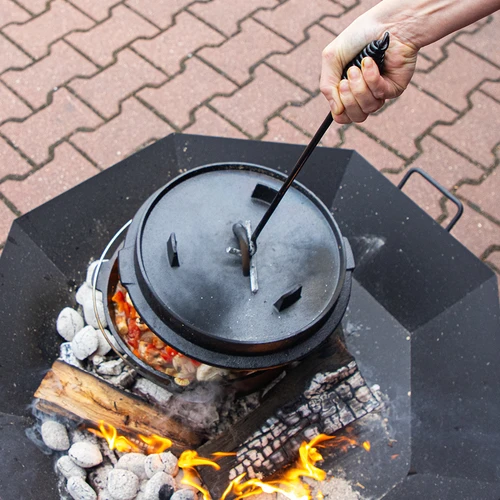 Levantador/atizador para a tampa de panela ou caldeirão de ferro fundido - 5