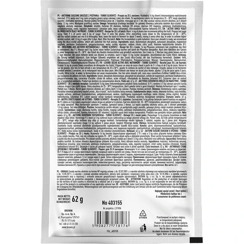 Levedura de destilação Turbo Slivovitz - 2