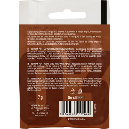 Levedura enológica Fermivin PDM, 7 g - 2