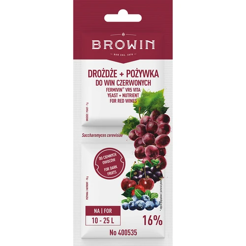 Levedura + nutriente - vinhos tintos  - 1 
