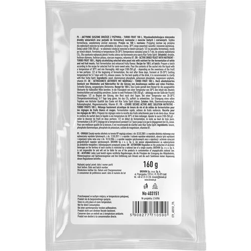 Levedura para vinho Turbo Fruit 5-7 dias 100 L - 2