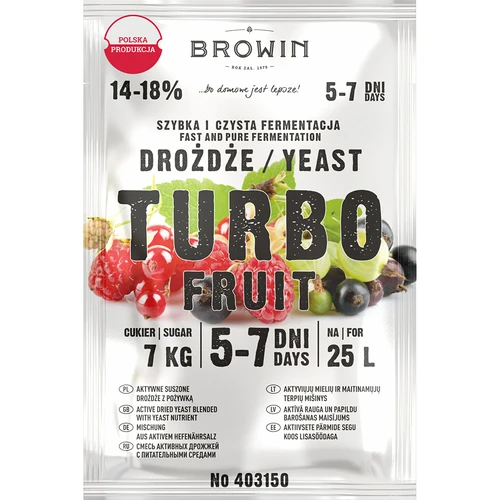 Levedura para vinho Turbo Fruit 5-7 dias  - 1 