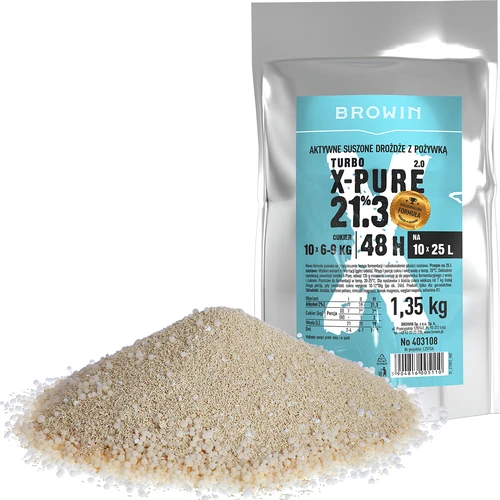 Levedura Turbo X-Pure 21,3%, 10 x 25 L, 1,35 kg - 2