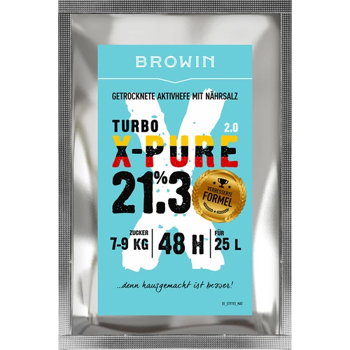 Levedura Turbo X-Pure 21,3 %, 48 h, 25 L  - 1 