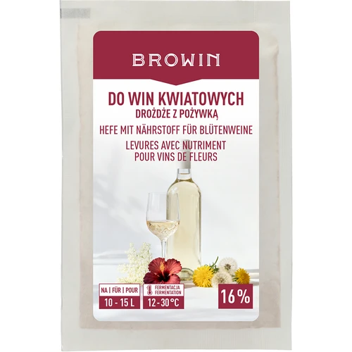 Leveduras com nutriente - para vinhos de flores, 10-15 L