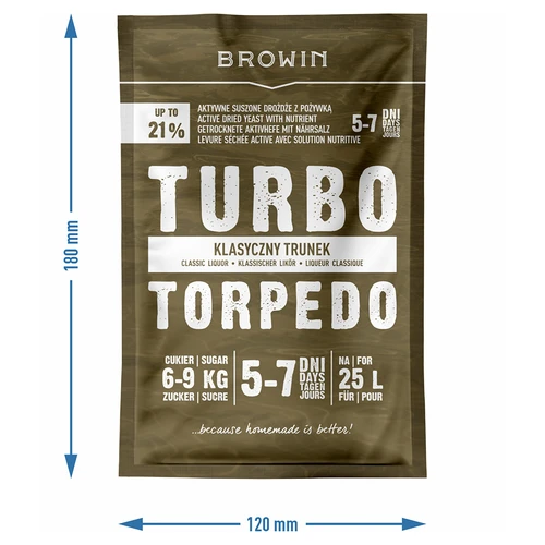 Leveduras de destilaria Turbo Torpedo 5-7 dias 21% 100 g - 6