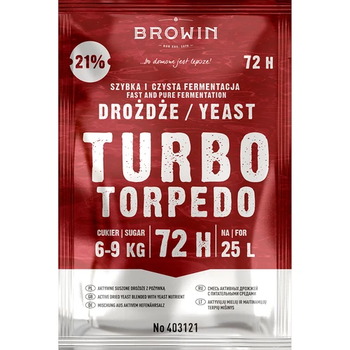 Leveduras de destilaria Turbo Torpedo 72h 21% - 120 g - 2