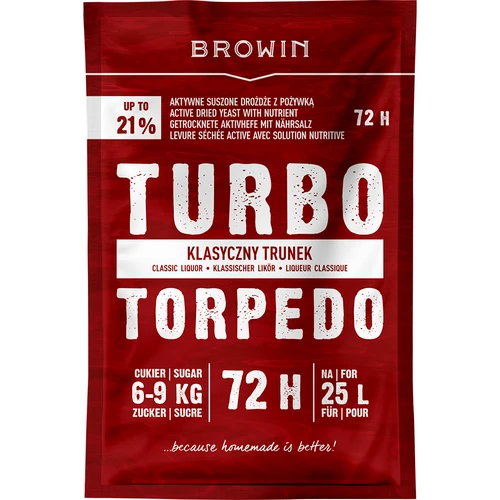 Leveduras de destilaria Turbo Torpedo 72h 21% - 120 g  - 1 