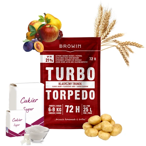 Leveduras de destilaria Turbo Torpedo 72h 21% - 120 g - 4