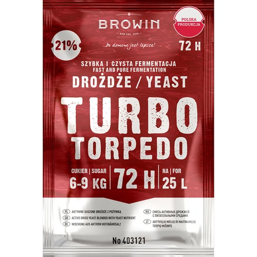Leveduras de destilaria Turbo Torpedo 72h 21% - 120 g  - 1 