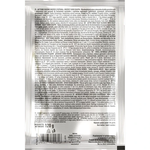 Leveduras Turbo para Grappa 7–10 dias - 3