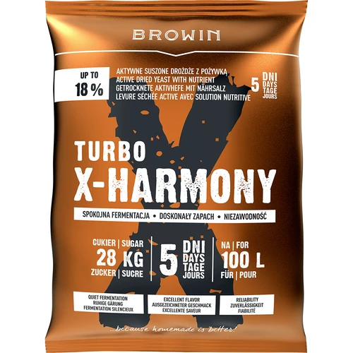 Leveduras Turbo X-Harmony 18%, 100 L, 360 g