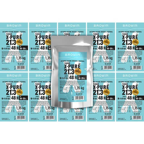 Leveduras Turbo X-Pure 21,3%, 10 x 25 L, 1,35 kg - 5