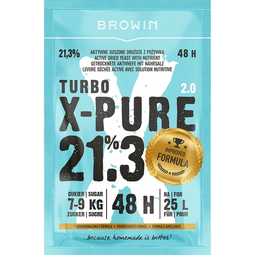 Leveduras Turbo X-Pure 21,3% 48h, 25 L  - 1 