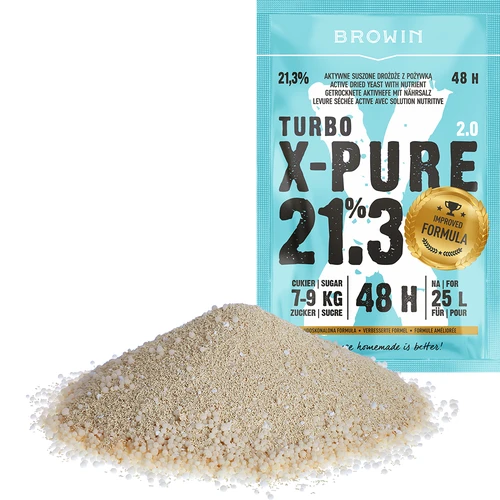 Leveduras Turbo X-Pure 21,3% 48h, 25 L - 3