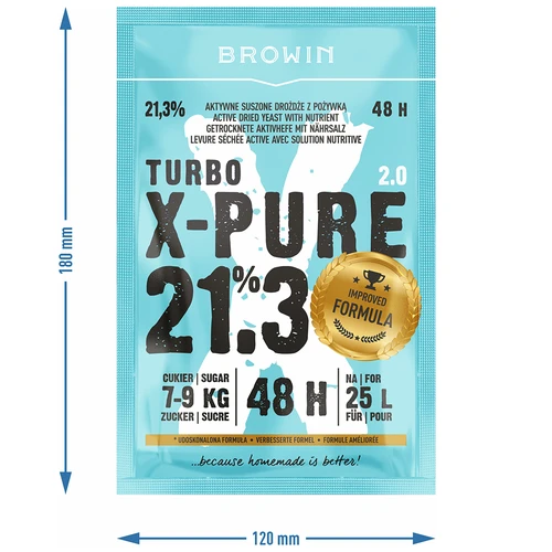 Leveduras Turbo X-Pure 21,3% 48h, 25 L - 5