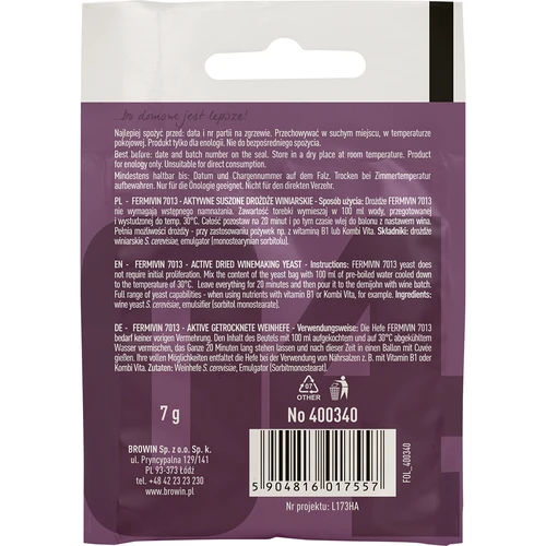 Leveduras vínicas Fermivin 7013, 7 g - 2