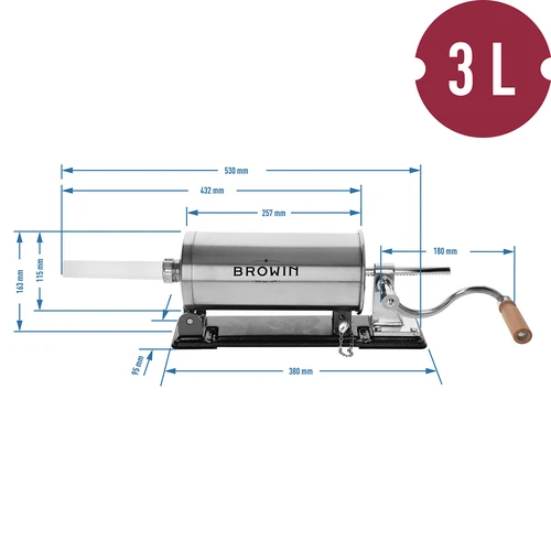 Máquina de encher enchidos horizontal 3 kg - 11