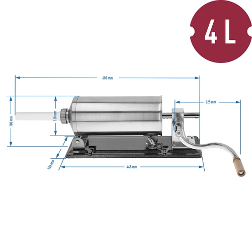 Máquina de encher enchidos horizontal 4 kg - 10
