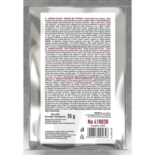 Marinada para bacon - mistura de ervas e temperos, 35 g - 2