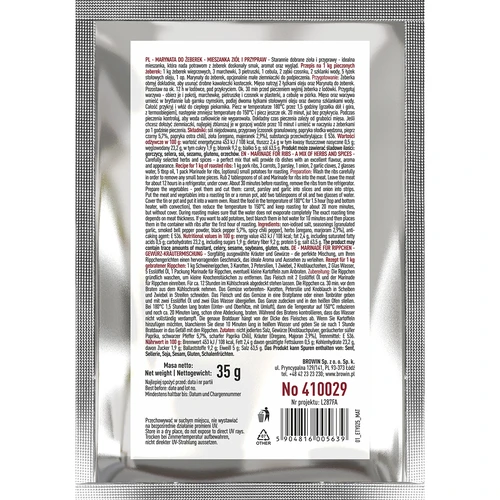 Marinada para costelinhas - mistura de ervas e especiarias, 35 g - 2