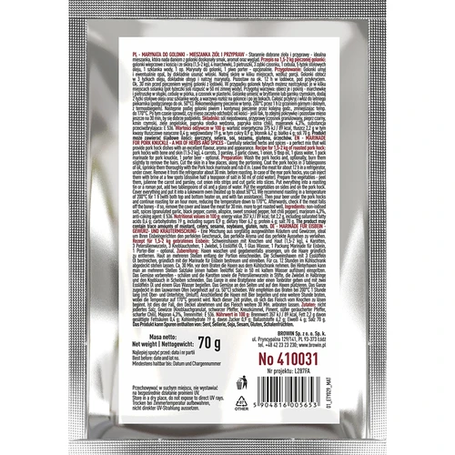 Marinada para joelho de porco - mistura de ervas e especiarias, 70 g - 2