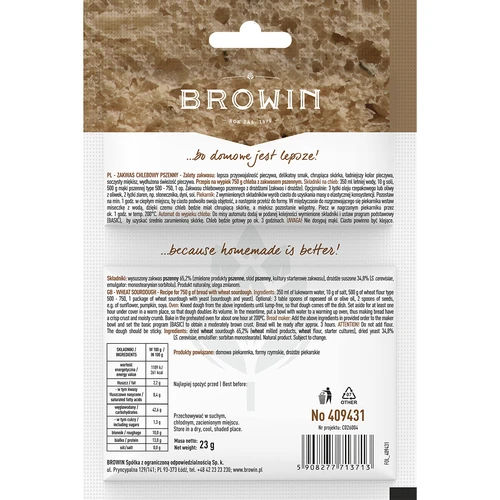 Massa mãe de trigo com levedura - 23 g - 2