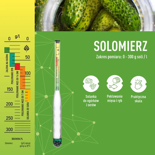 Medidor de sal inquebrável com tubo de ensaio, faixa de medição: 0-300 g de sal/L - 5