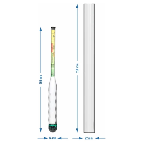 Medidor de sal inquebrável com tubo de ensaio, faixa de medição: 0-300 g de sal/L - 4