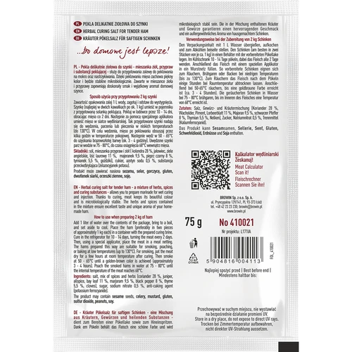 Mistura de cura suave com ervas para fiambre, 75 g - 2