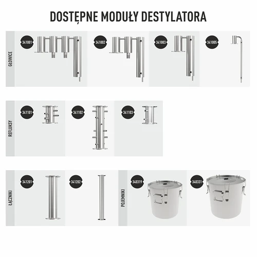 Módulo de destilador - refluxo - espiral dupla - 6
