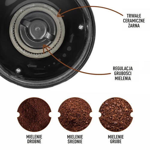 Moedor de café - elétrico, de mós, com infusor e copo - 11