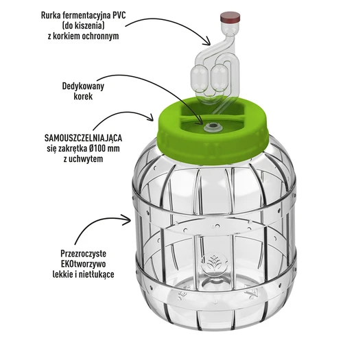 Nietłukący słoik do kiszenia, 3 L - 2
