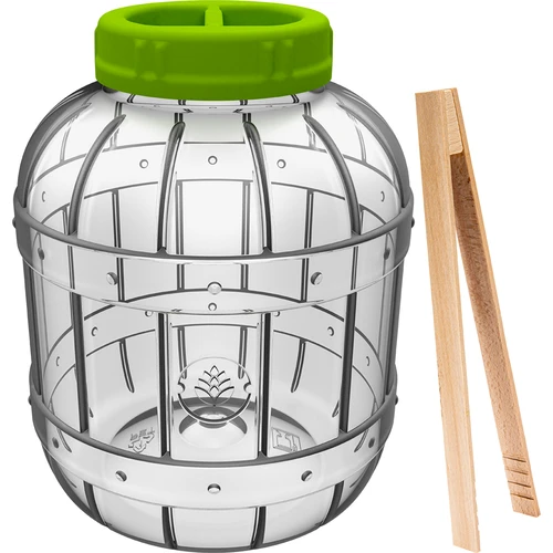 Nietłukący, wielofunkcyjny słoik do kiszenia + szczypce, 5L