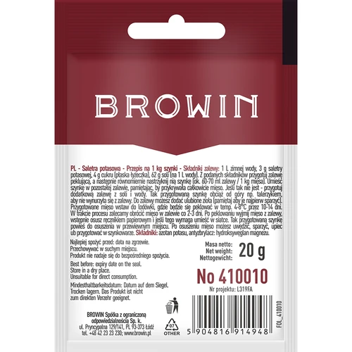 Nitrato de potássio para cura de carne, 20 g - 2
